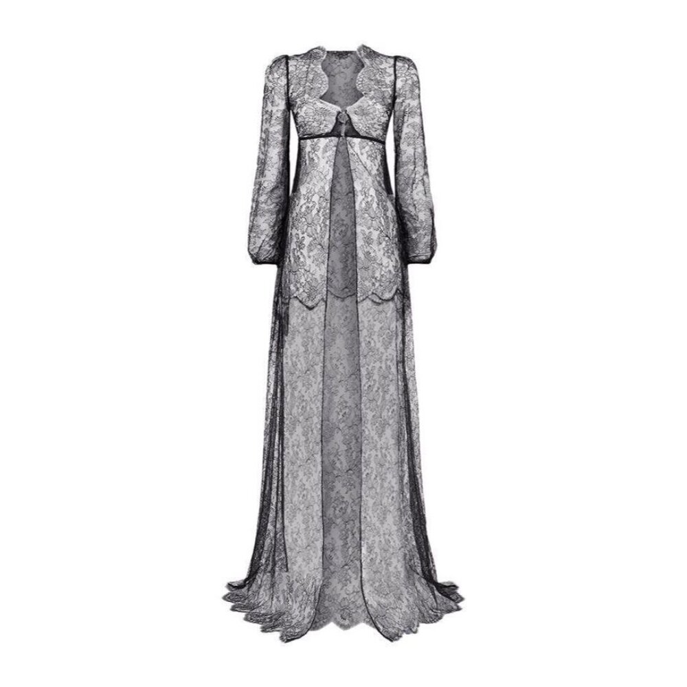 Agent Provocateur Thea SOIREE Black Lace S/M Maxi Gown NWT $2,885 - Picture 6 of 16